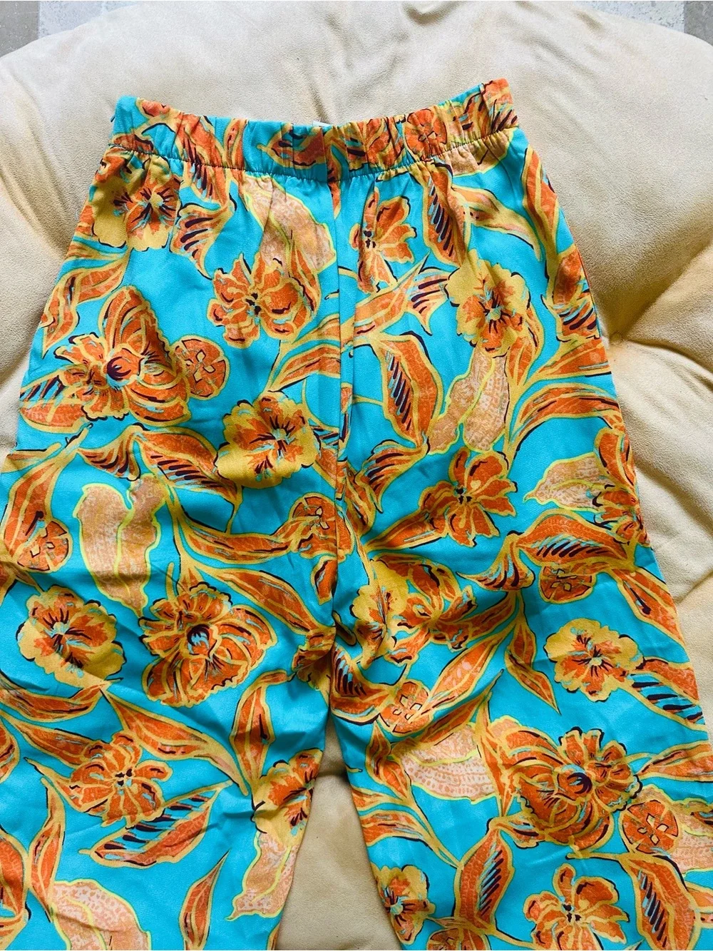 Women Bar III Turquoise Floral Trousers.
